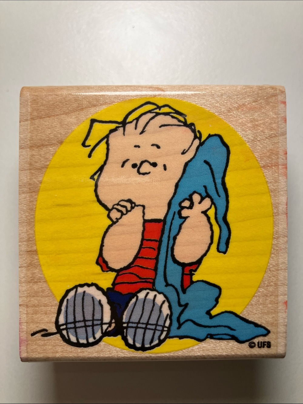 Peanuts Wooden Stamp - Linus with Blanket by Stampabilities